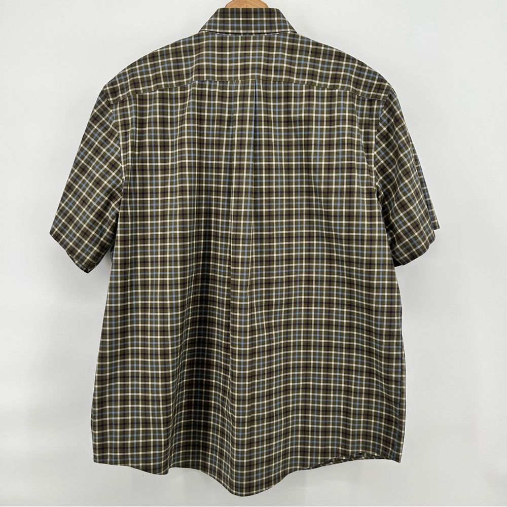 Land's End Plaid Traditional Fit No Iron Twill Short Sleeve Button Down Size XL - Picture 6 of 8